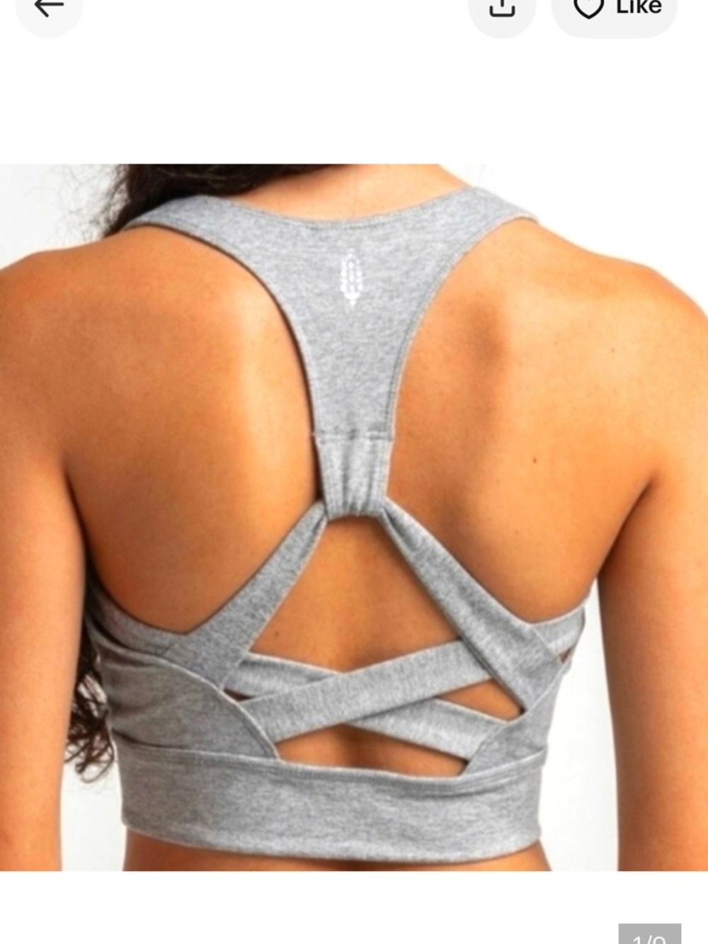 Free People Movement Light Synergy Crop Top Grey Racerback Sports Bra Medium